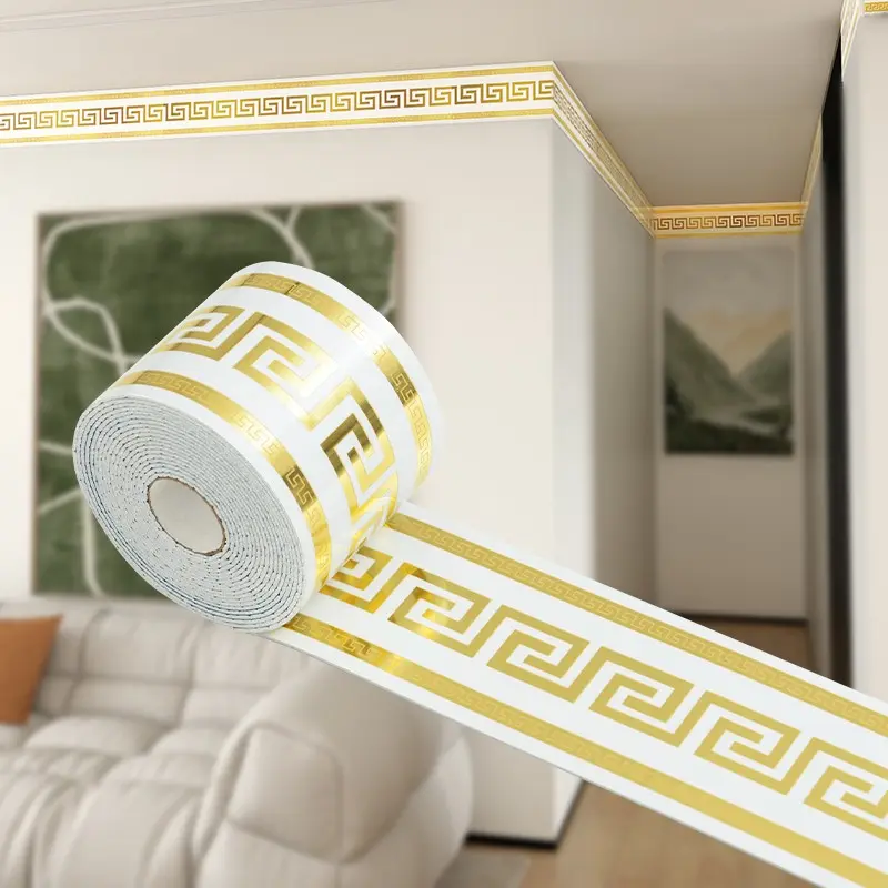 1 Roll, 3.94in*196.85in peel and stick baseboard, Self adhesive, vinyl and accent wall baseboard trim, Easy to Tear And Apply, Suitable for Door Frames, Living Room And Floor Protection Strips, Easy to Clean