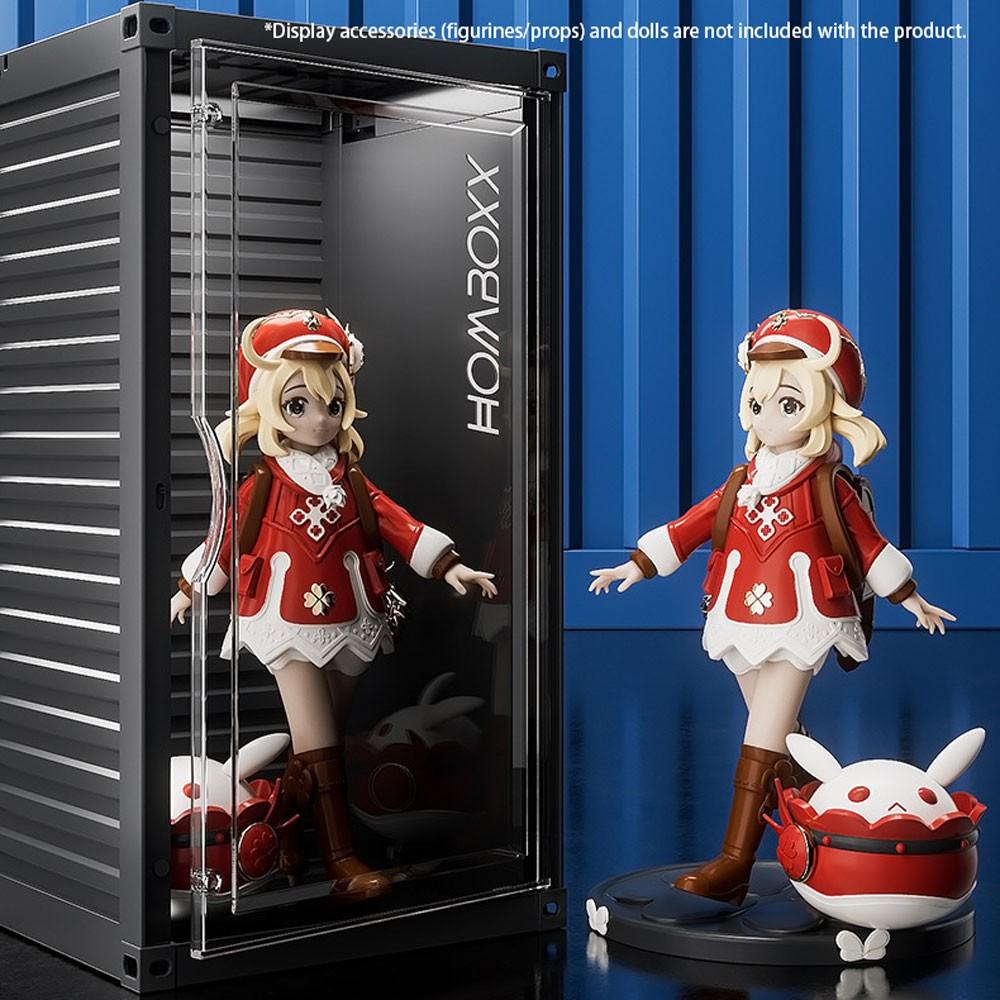 Large Stackable Container-Style Display Case with Magnetic Door & Movable Steps — Perfect for Plush Charms, Figures & Popbean Collectors