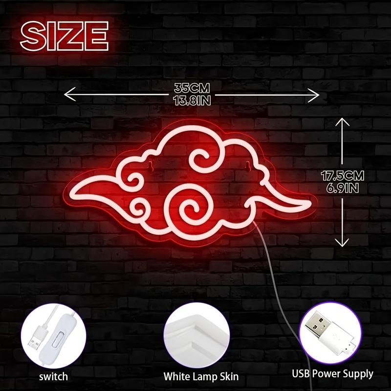 1pc Anime Cloud Neon Light Sign - USB- Wall-Mounted LED with Switch Control, Anime Ceiling/Wall Decoration Suitable for, Bedroom, Dorm,, Office - Ideal Birthday/Christmas/New Year Gift, Christmas Decor