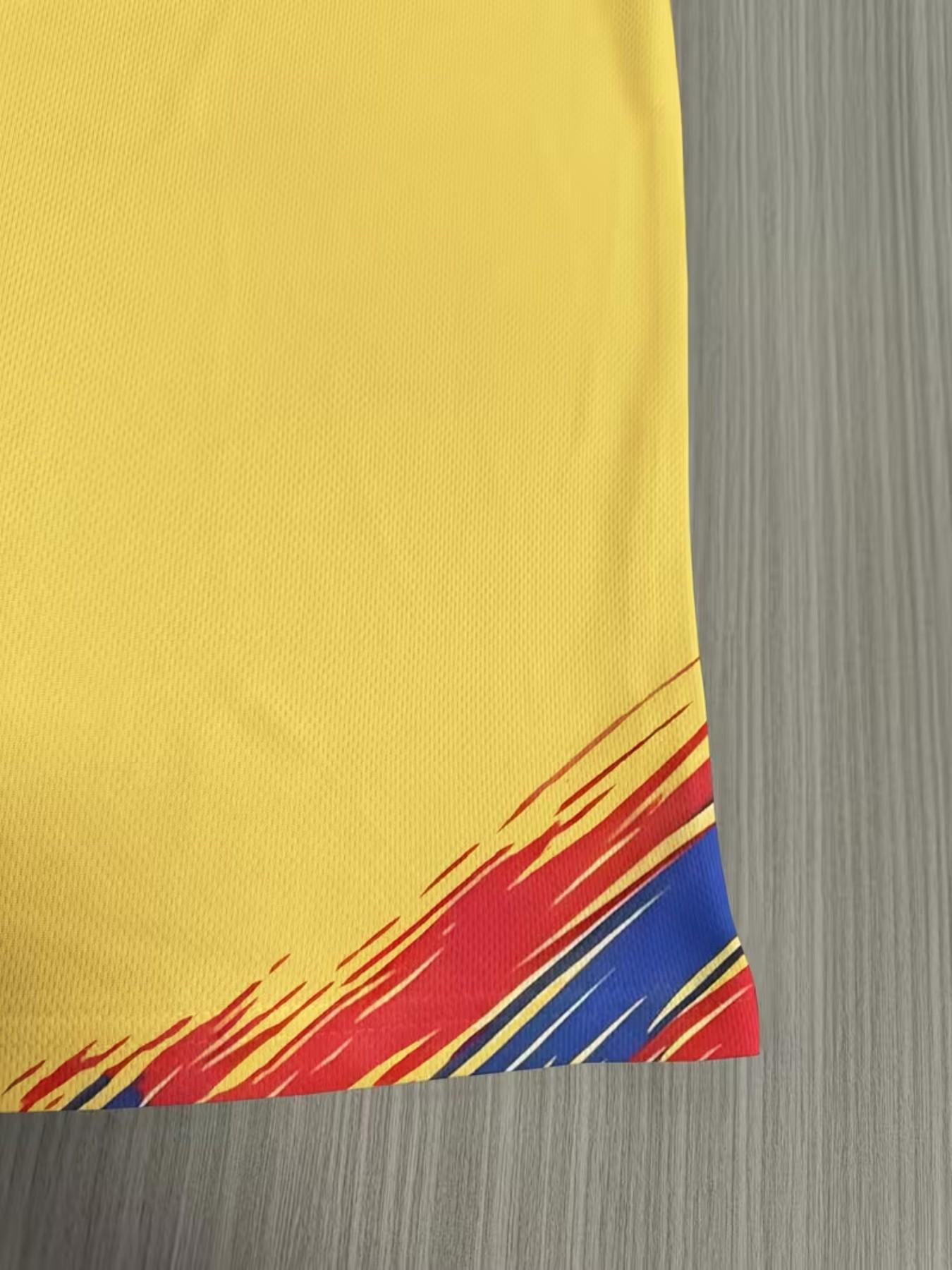 Colombia National Team Style Short Sleeve T-Shirt, Men's Casual Sporty Top, Blue Stripes, Graphic Round Neck Tee