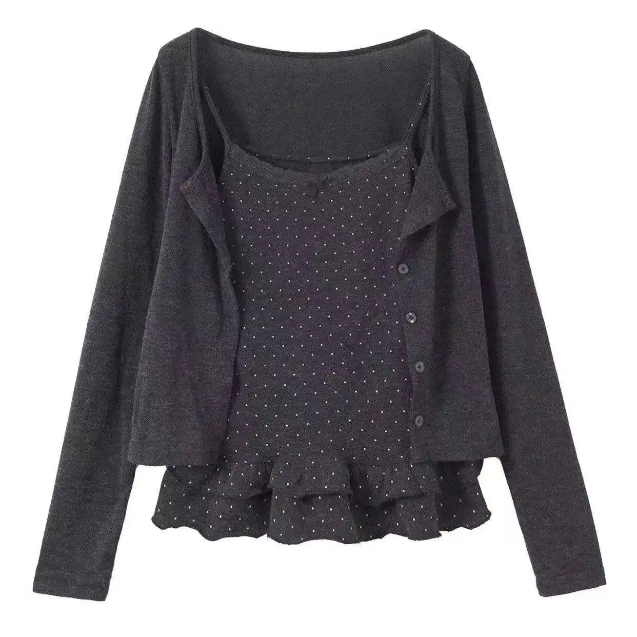 2000s Y2K Gyaru Women Long Sleeve T Shirt Korean Balletcore Coquette Soft Girl Vintage Aesthetic Daily Casual Tee
