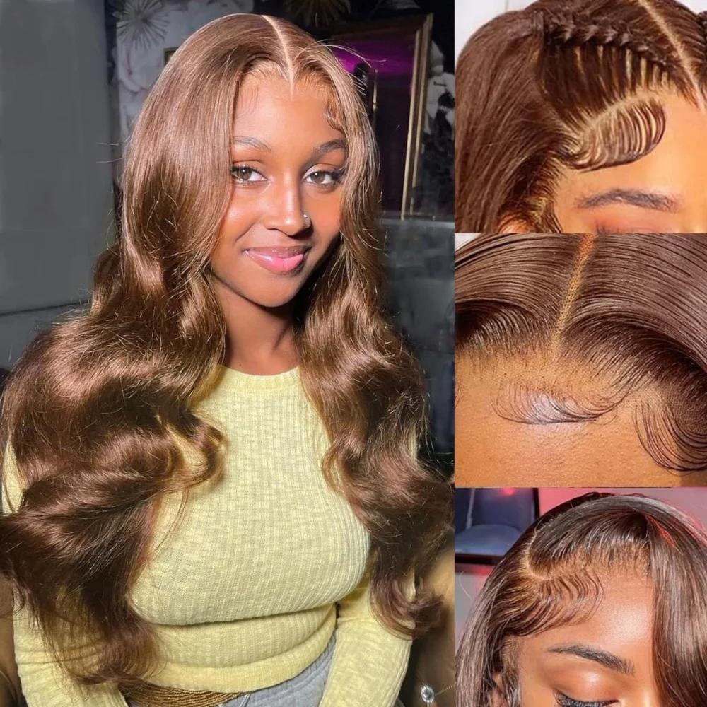 Bling Hair 180 Density 30 32Inch Chocolate Brown Color 13x6 Body Wave Lace Front Wig 13x4 Hd Transparent Lace Frontal Human Hair Wig For Black Women Bling Hair 180 Density 30 32Inch Chocolate Brown Color 13x6 Body Wave Lace Front Wig 13x4 Hd Transparent Lace Frontal Human Hair Wig For Black Women