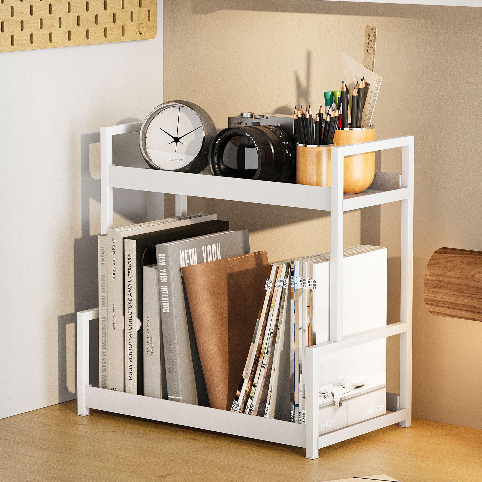 Multifunctional Desktop Organizer Shelf, Student Dormitory Office Bookcase, Multi-Layer Cosmetic Storage Rack, Space-Saving Design