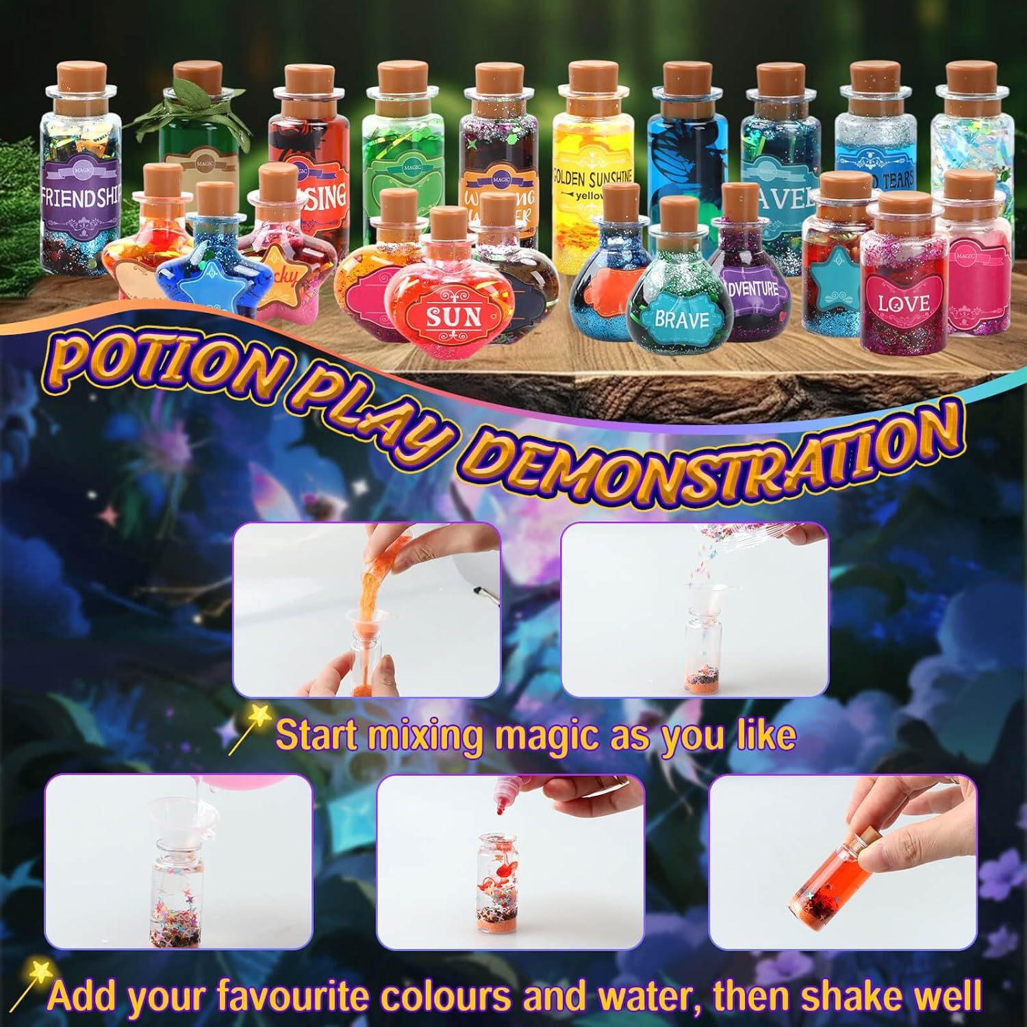 Enchanting Fairy Potion Kit, New Magic Potion Craft Set, Kids Glowing Potion Art Supplies, Includes Bottles, Perfect Gift for Boys & Girls over 6