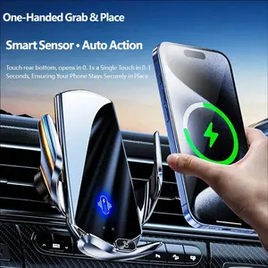 Smart Car Mount Holder, Wireless Charging, Smart Sensor Open Close, Convenient Vehicle Accessory, Ideal for Modern Drivers