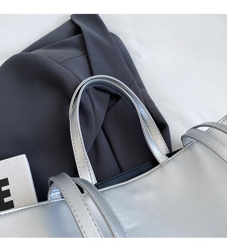 Simple Mirror Letter Tote Bag - Women's Large Capacity Bag New Versatile Single Shoulder Crossbody Bag