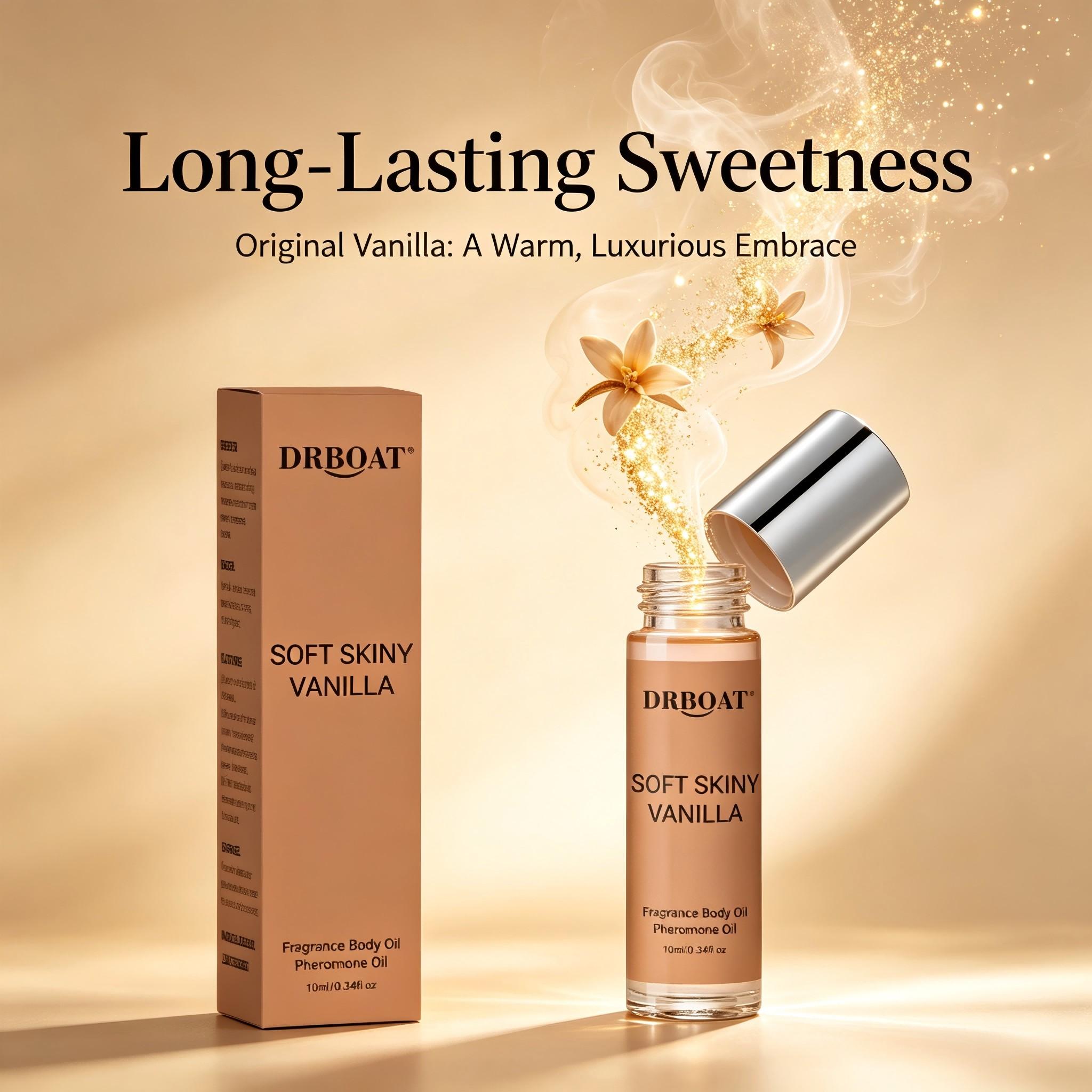Vanilla Skin Pheromone Essential Oil - 10ml Roll-On Long Lasting Subtle Perfume Oil, Vanilla Scents, Enchanting Fragrance, Original Vanilla Body Oil for Men and Women, Ideal for Dating, Traveling, Home Use.