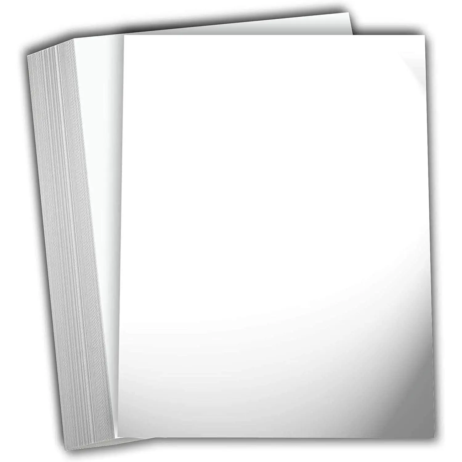 White Glossy Cardstock Paper 8 1/2 x 11" 100 lb Cover Card Stock 50 Pack
