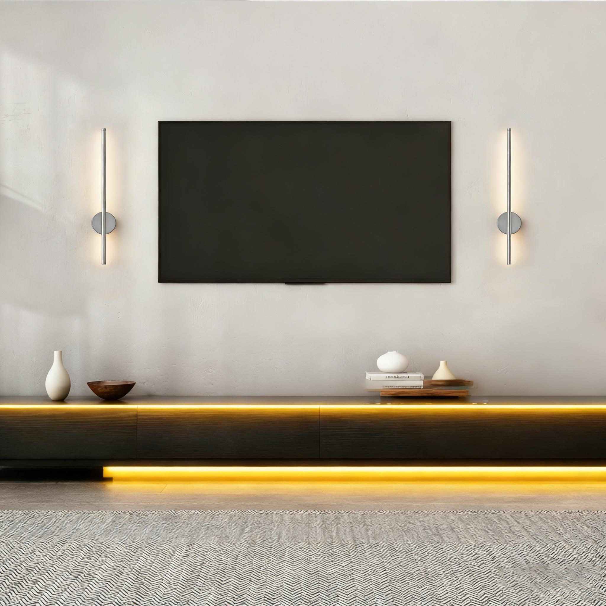 LED silver charging wall light strip wall light 50cm 1/2 piece stepless dimming aluminum charging wall light suitable for corridors, balconies, televisions, background walls, living rooms, bedrooms, bedside lamps, charging wall lights