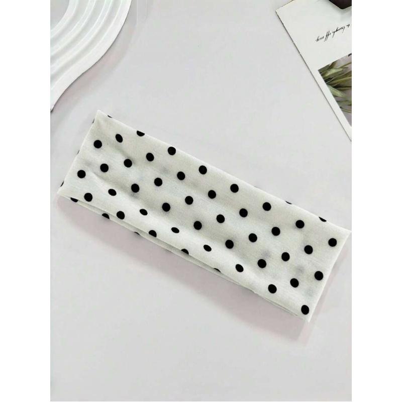 Polka Dot Yoga Training Workout Headband for Women Absorbent Elastic Hairband Fashion Sports Accessories Non-slip Running Headwear Elastic Headbands