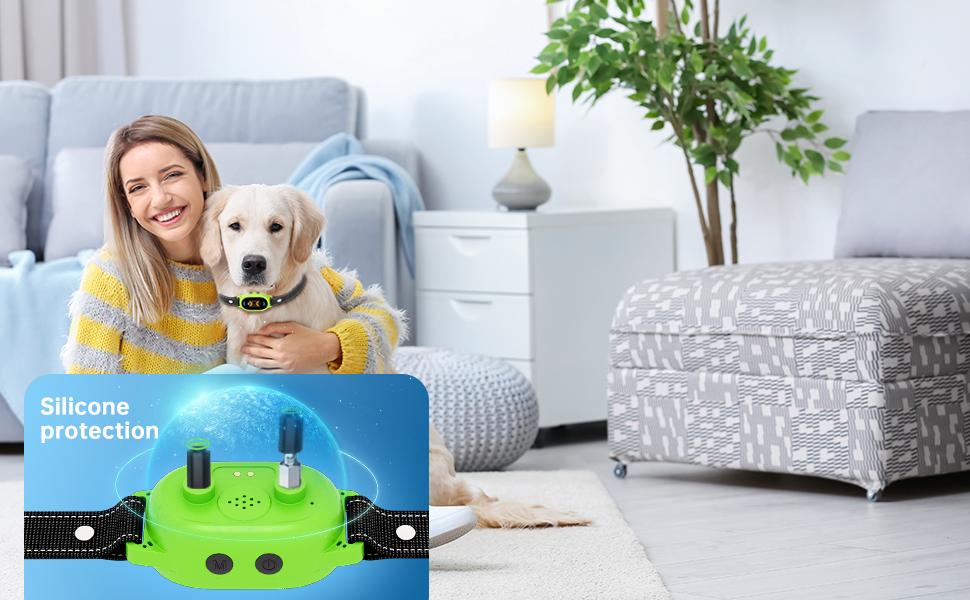 Smoothway Dog Bark Collar, Smart Anti False Triggering AI Chip, IP67 Waterproof Rechargeable Anti Bark Collar with Adjustable Sensitivity, Perfect for Small Large Dogs (Green)