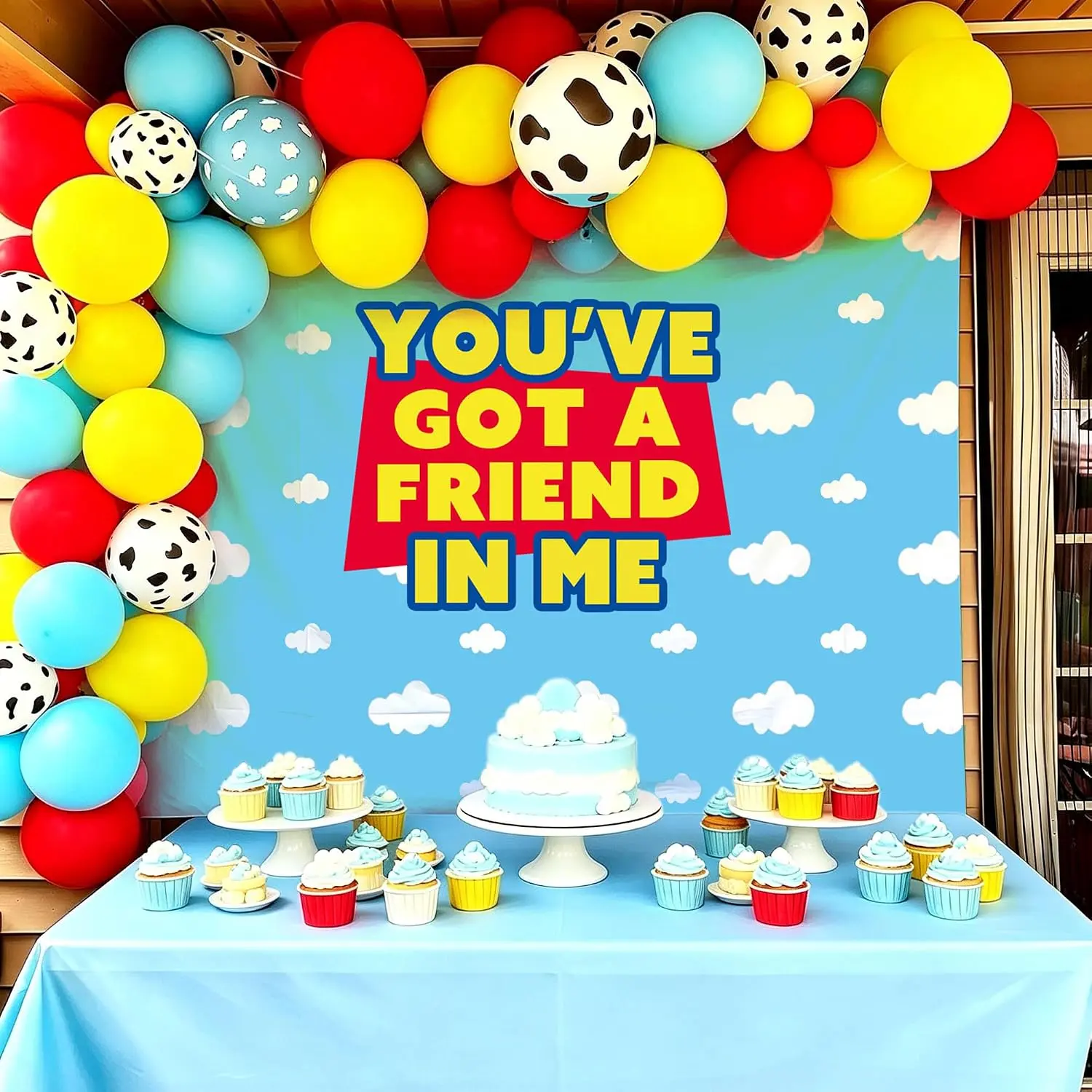 You've Got A Friend in Me Banner Backdrop Cartoon Story Party Decor