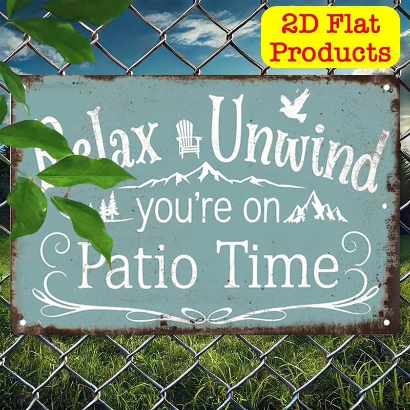 1 Piece Garden Time Poster Aluminum Sign, Cozy Cottage Metal Wall Art Print, Relaxing Aluminum Board Sign, Rural Mountain View Decor, 20x30 Cm