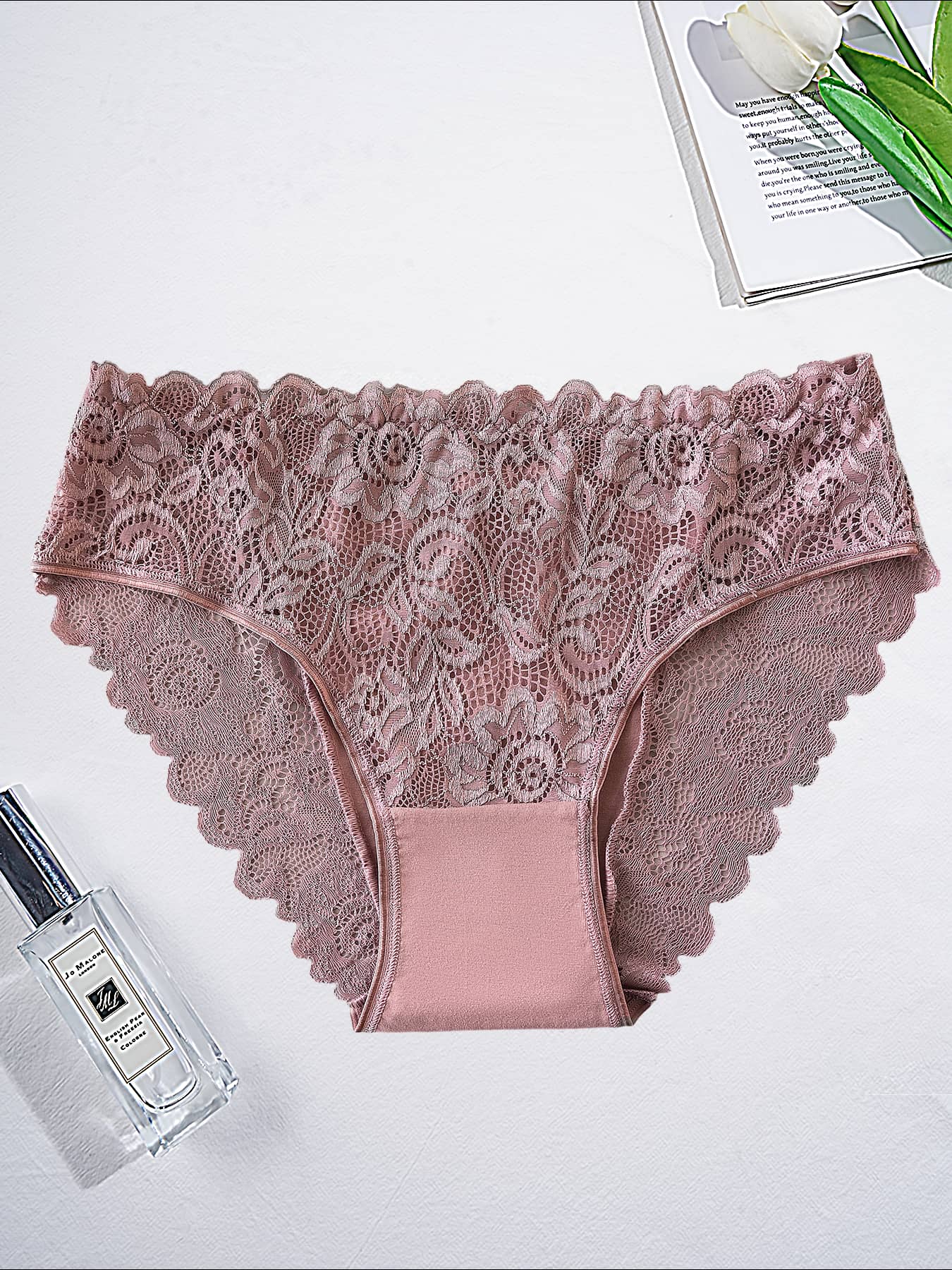 Antibacterial Gusset Plus Size 7-11 Pack Breathable Soft Lace Panties Non-Restrictive Everyday Wear Tummy Control Butt Lifting Wide Coverage Trim Lace Panty