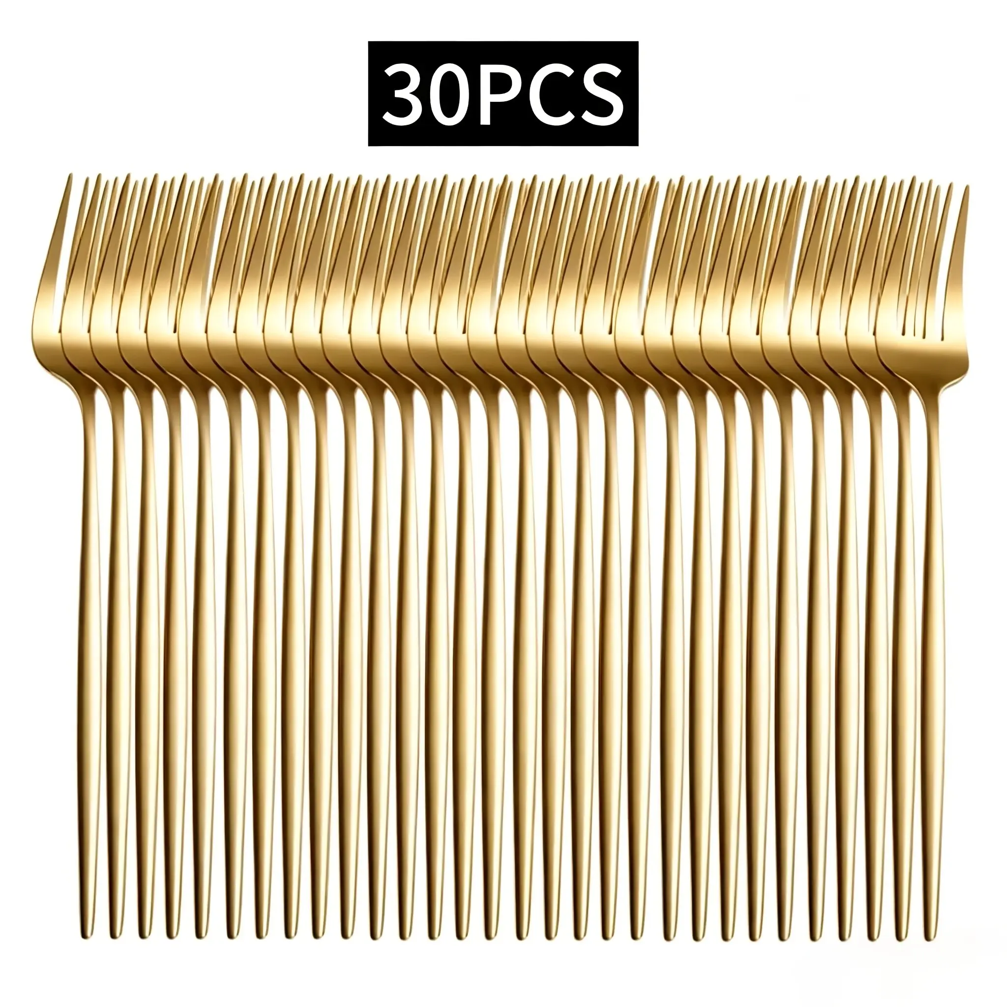 30pcs Stainless Steel Forks Set, Elegant Steak Forks, Salad Forks, Fruit Forks, Home Use Silver Color Forks, Restaurant Forks, Metal Forks