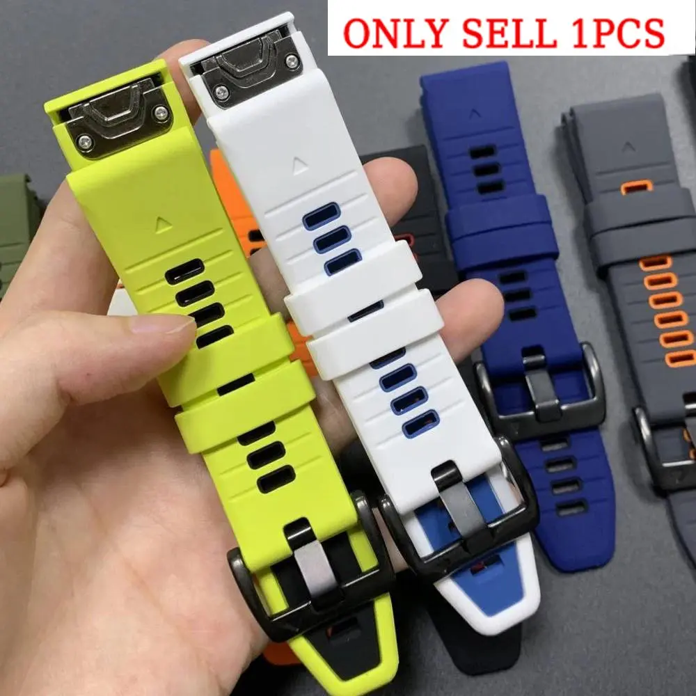 22mm 26mm Sports Silicone Strap For Garmin Enduro 3 2/Epix Epix Pro 47mm 51mm/Descent G2 Mk3/Tactix 8 7Pro/Forerunner 970 965/instinct 3/Fenix 7X 7 6X Sapphire 6 5X 5puls E 8 PRO 8 AMOLED QuickFit Watchband