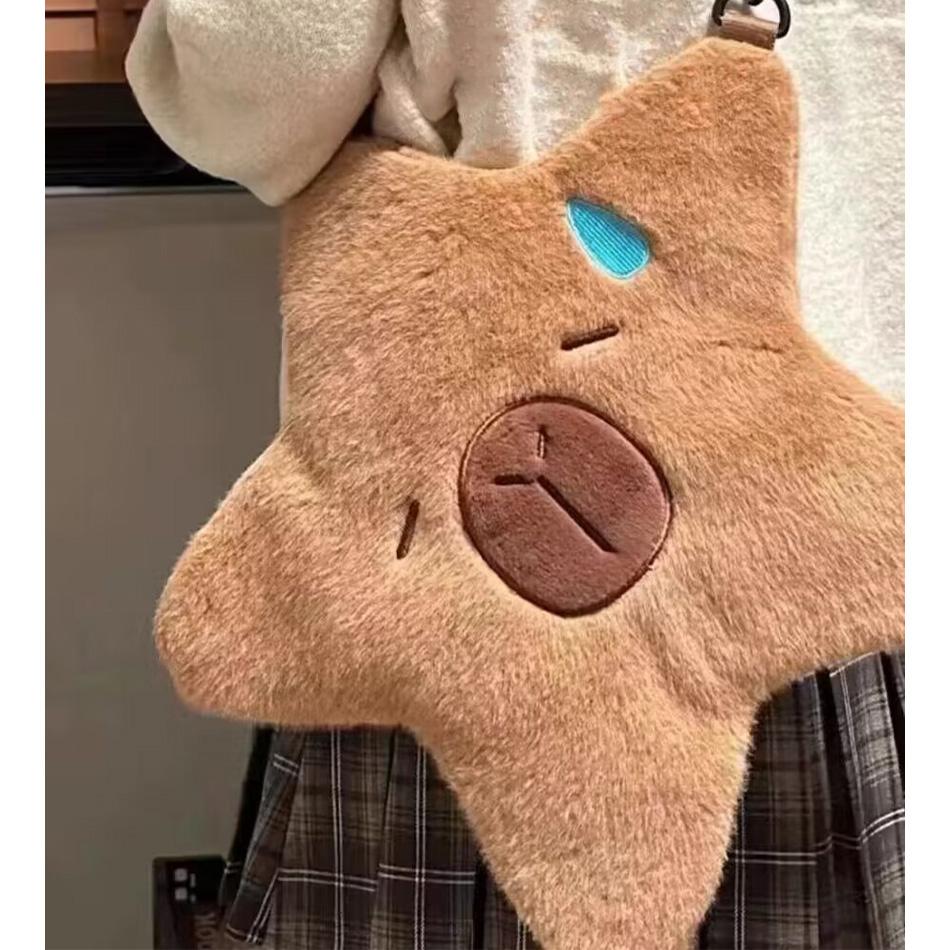 Cute Soft Plush Capybara Backpack Girl Fashionable Crossbody Bag for Women Kawaii Shoulder Bag for Children Gifts for Girlfriend