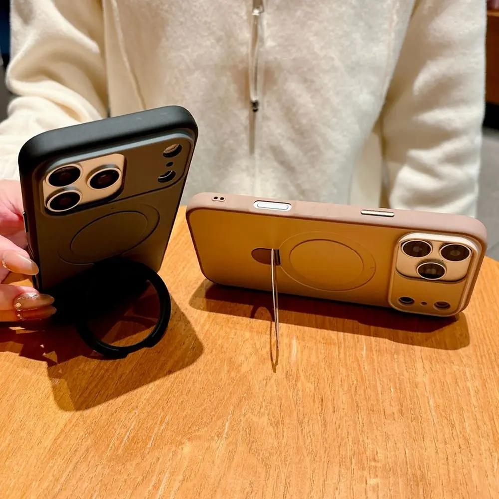 Shockproof Magnetic Phone Case with Metal Stand for iPhone Series, Multi-Model Fits iOS 17 Air/17/16/15/14/13/12 Pro Max Plus, Non-Slip TPU Plastic Cover, Mobile Phone Accessories,back to school,back to school haul