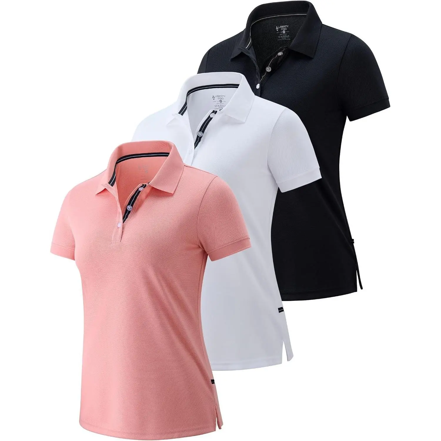 1 or 3 Pack Women's Athletic Polo Short Sleeve Shirts | Dry Fit, Moisture-Wicking, Collared Tops for Golf Tennis Casual Wear