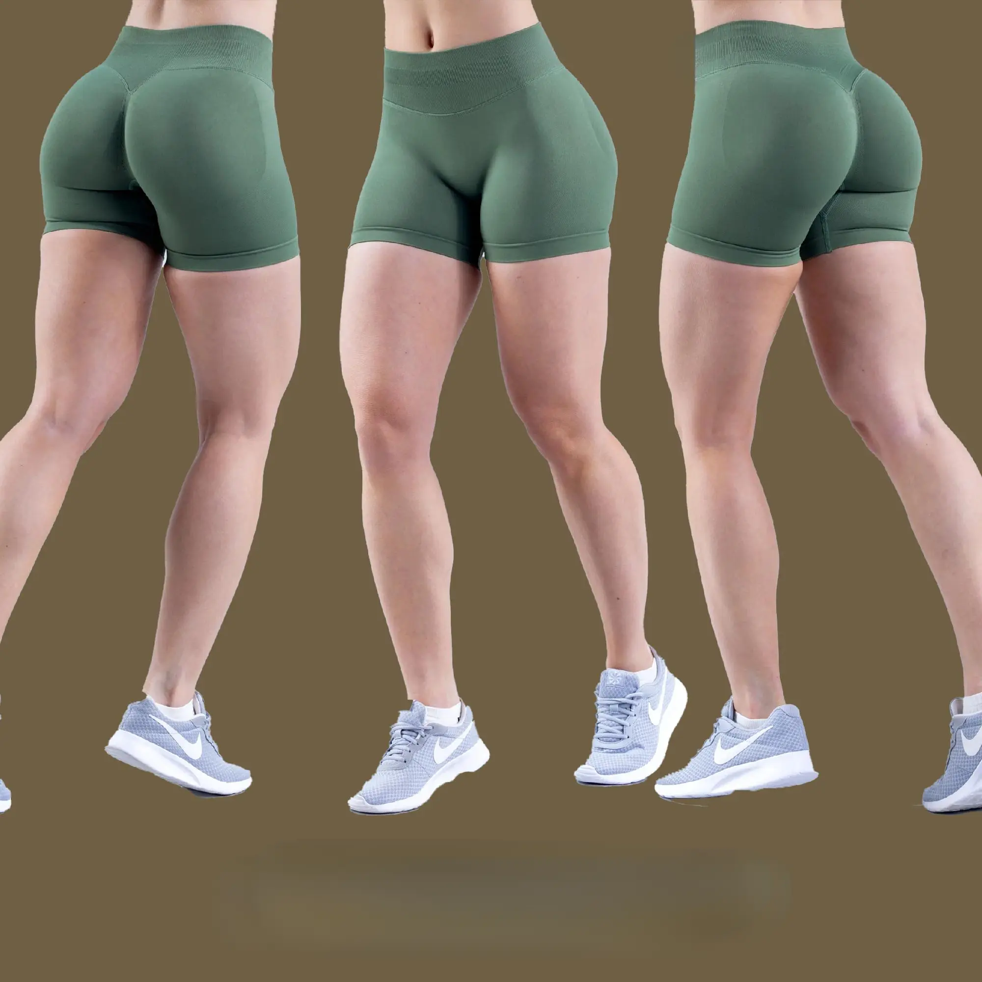 Compression Support Athletic Shorts - Seamless High-Waisted Sculpting Impact Shorts with 4.5" Inseam, Full Flexibility, Moisture-Wick Fabric