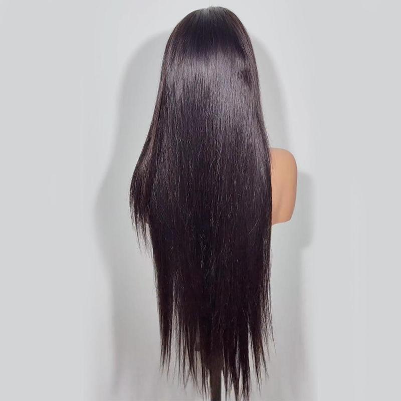13X6 HD Transparent Straight Lace Front Wigs For Women Natural Black Human Hair Lace Frontal Wig Pre Plucked Hairline 180 Density