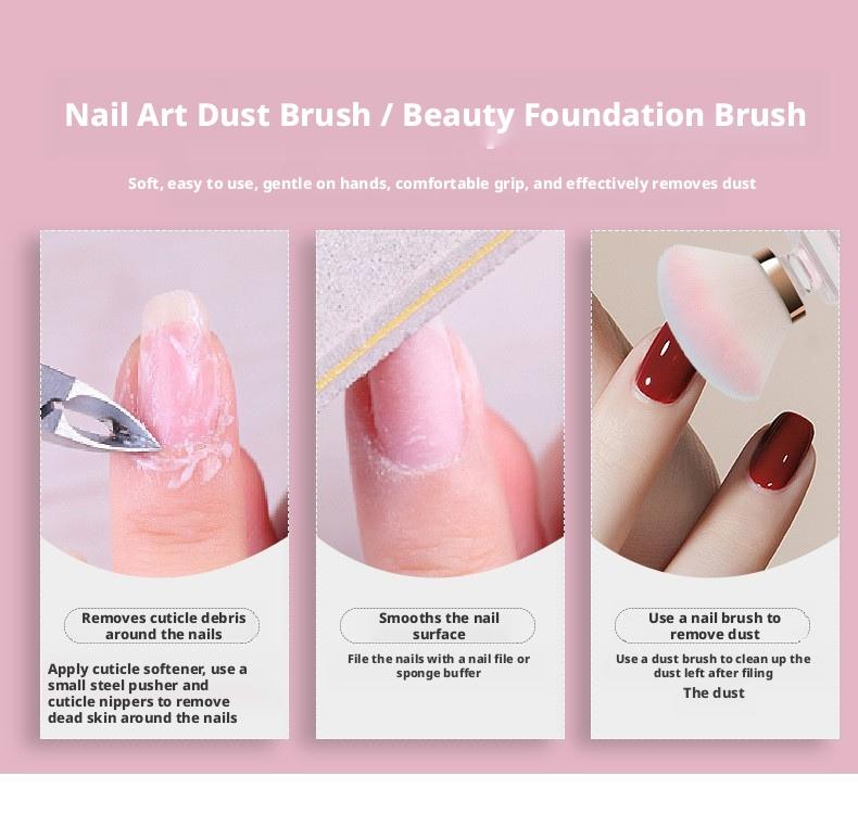Soft Fluffy Makeup Brush Nail Dust Remover Brush Foundation Brush Mushroom Head Beauty Cosmetic Tool