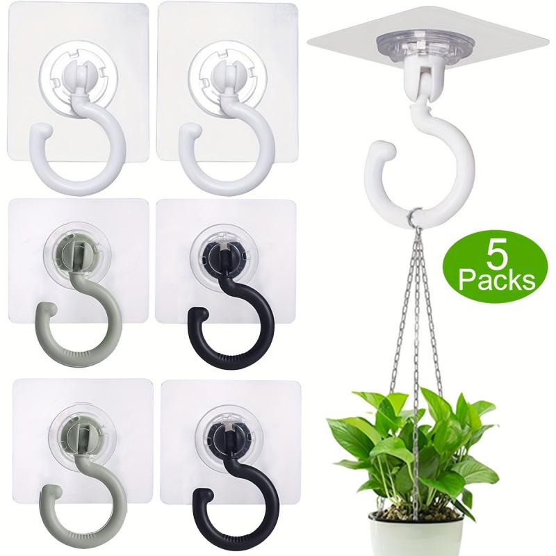 10 self-adhesive ceiling hook sets, designed specifically for hanging, rotatable, no drilling required. Very suitable for hanging plants, lanterns, wind chimes, and other holiday decorations, multifunctional hooks, Hanging Plant Hanger