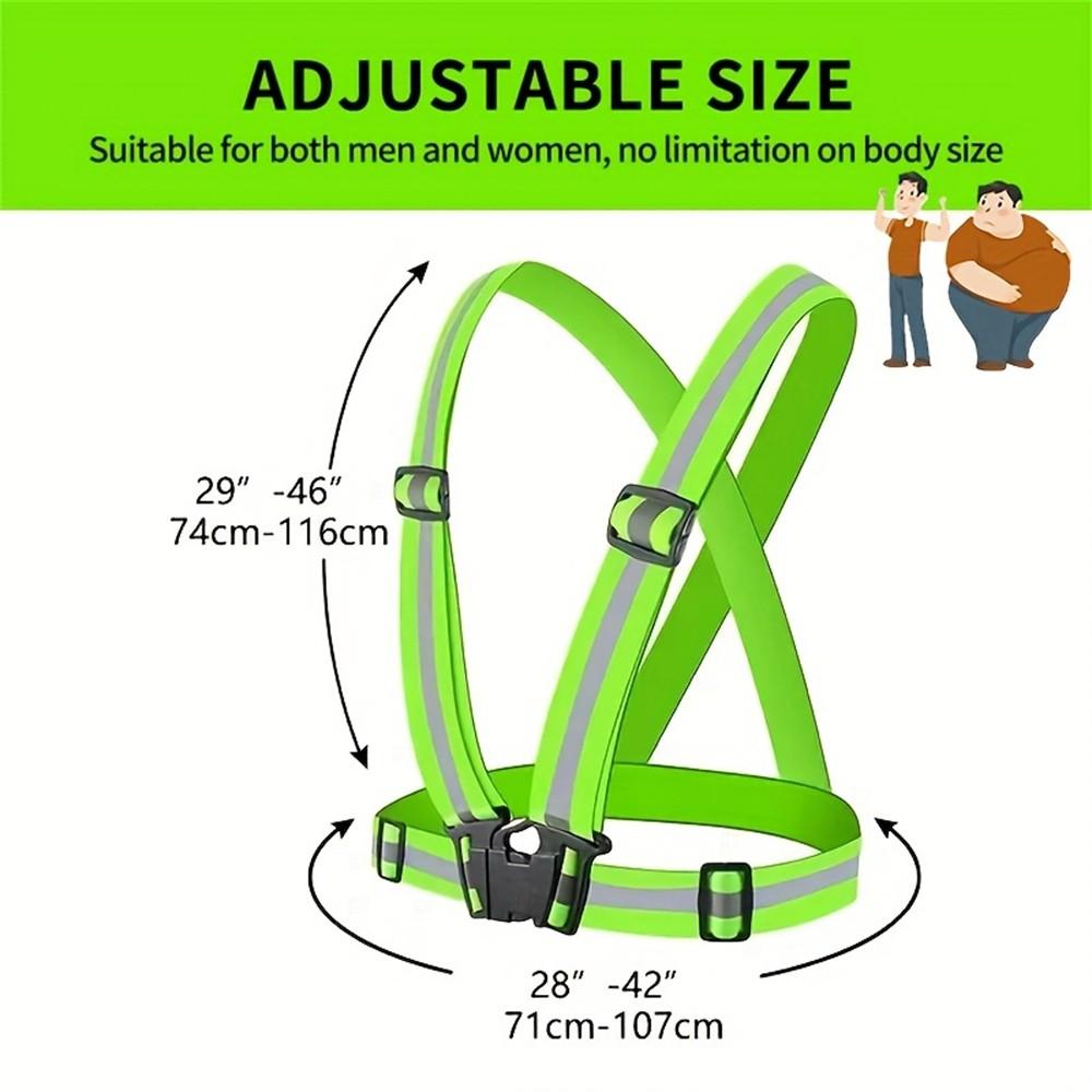 High Visibility Reflective Vest with Adjustable Straps, Ideal for Night Running, Walking, and Cycling, Safety Gear for Outdoor Activities