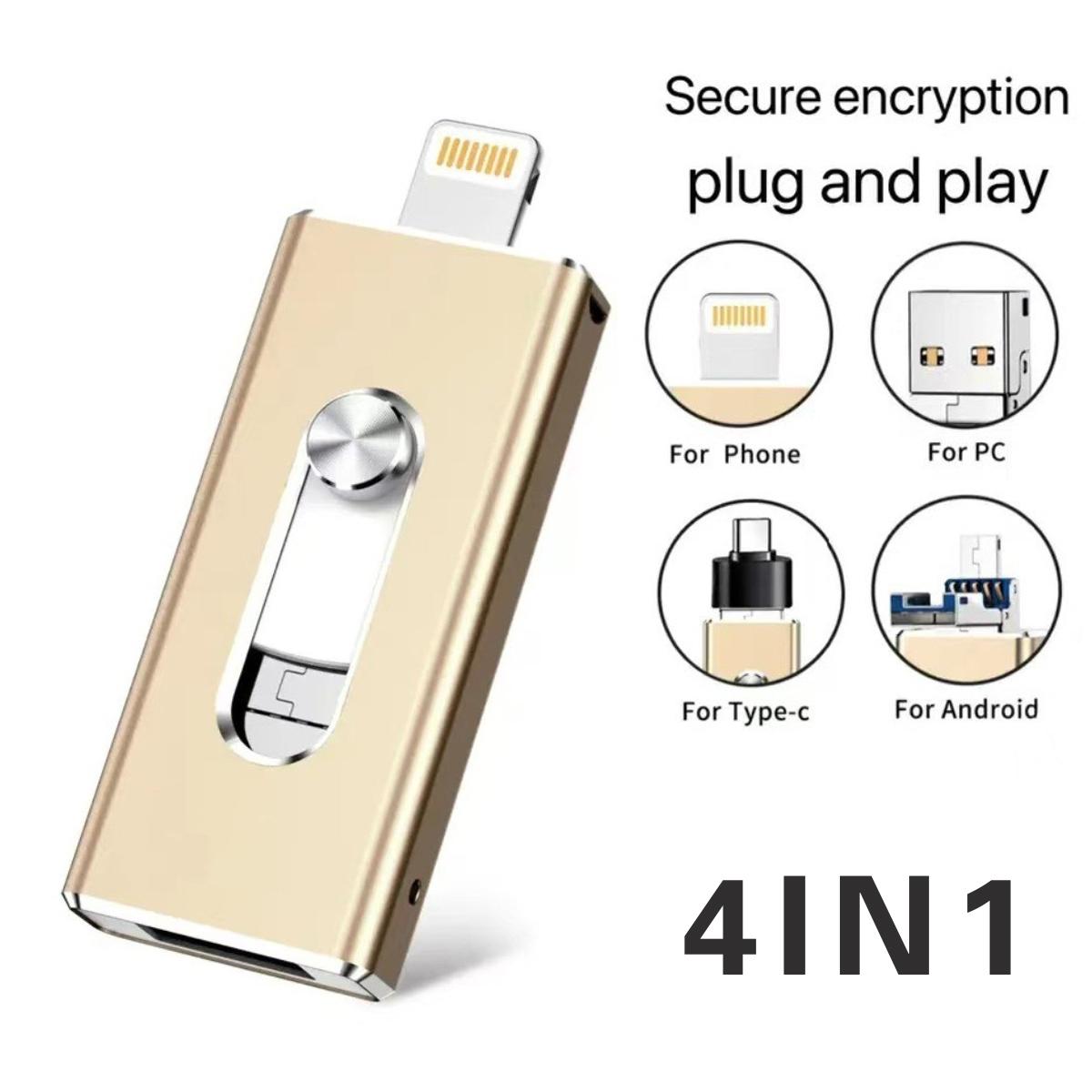 1TB USB Flash Drive for iPhone Photo Stick, Memory Stick Portable External Storage Thumb Drive, Supports USB-C, Compatible with iPhone17/16/15 Android & MAC Computers