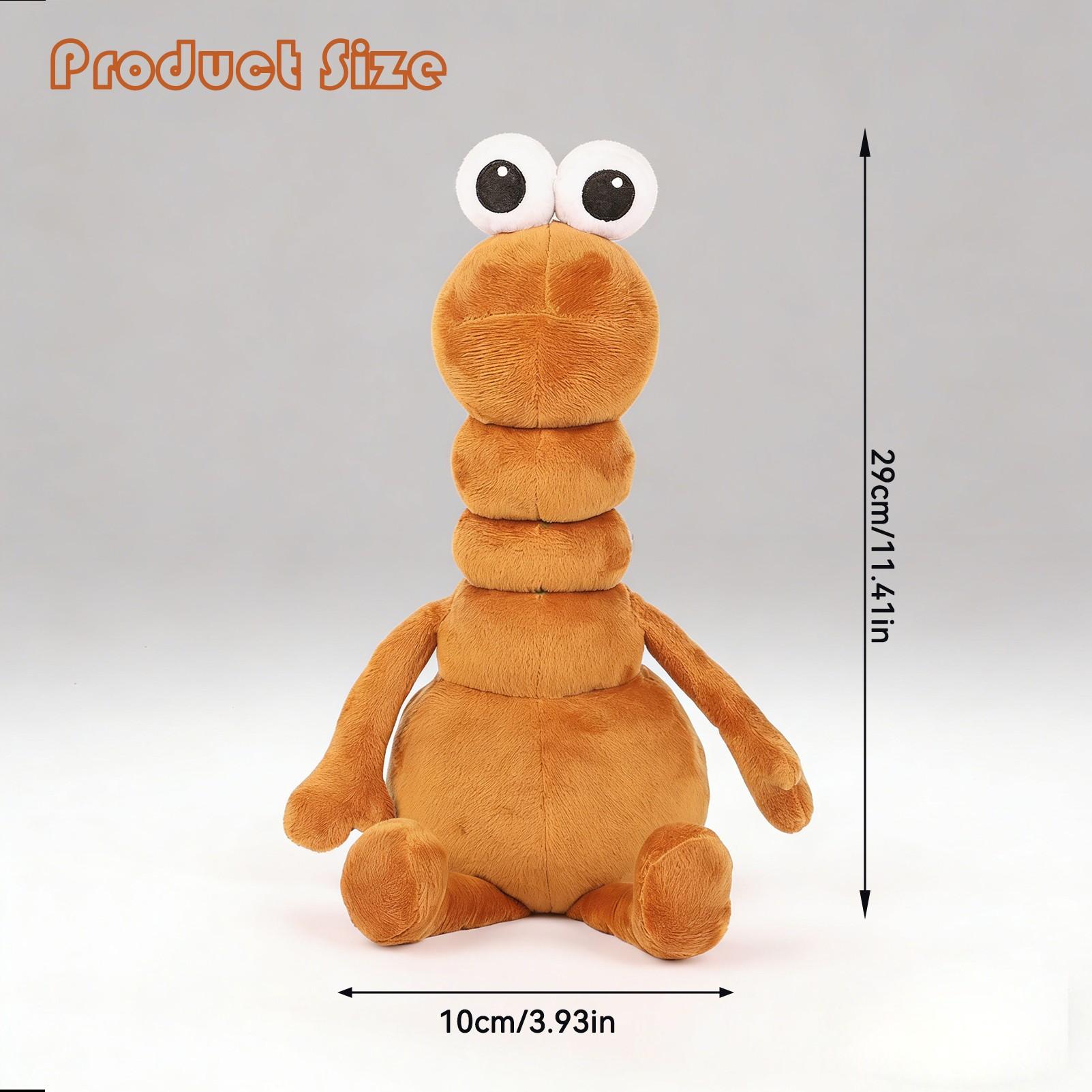 29cm/11.41in Marcus the Worm Plush Toy, Stress-Relieving Fun Plush with Cute Big Eyes, Therapeutic Pet-Like Soft Stuffed Animal, Popular Internet Meme & Unique Design, Perfect Birthday & Holiday Gift for Boyfriends & Friends
