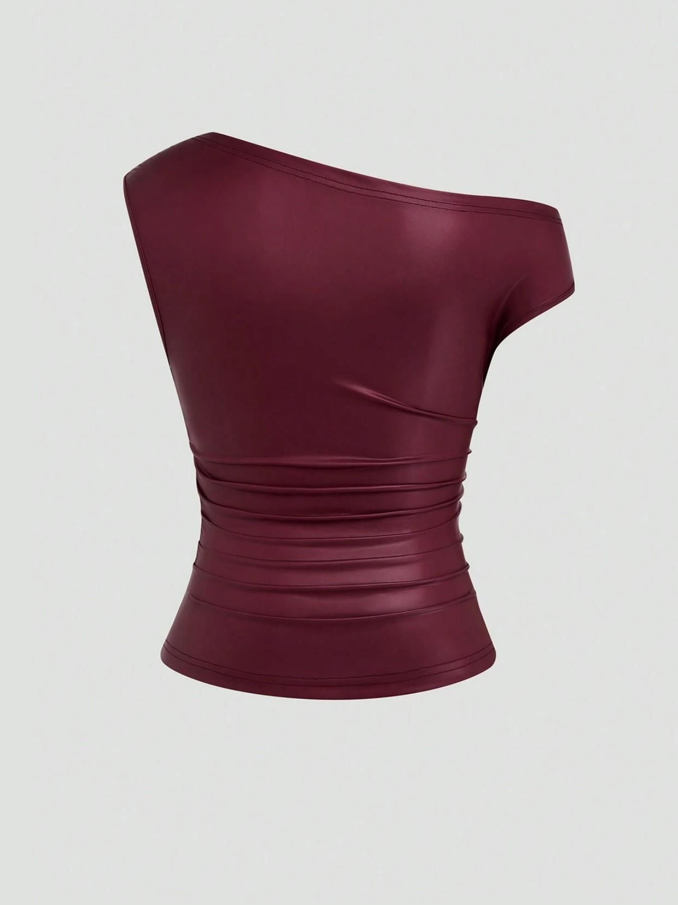 Women's Fashion Casual Sleeveless Asymmetrical Shoulder Top, Perfect for Shopping and Commuting, Stylish Everyday Wear