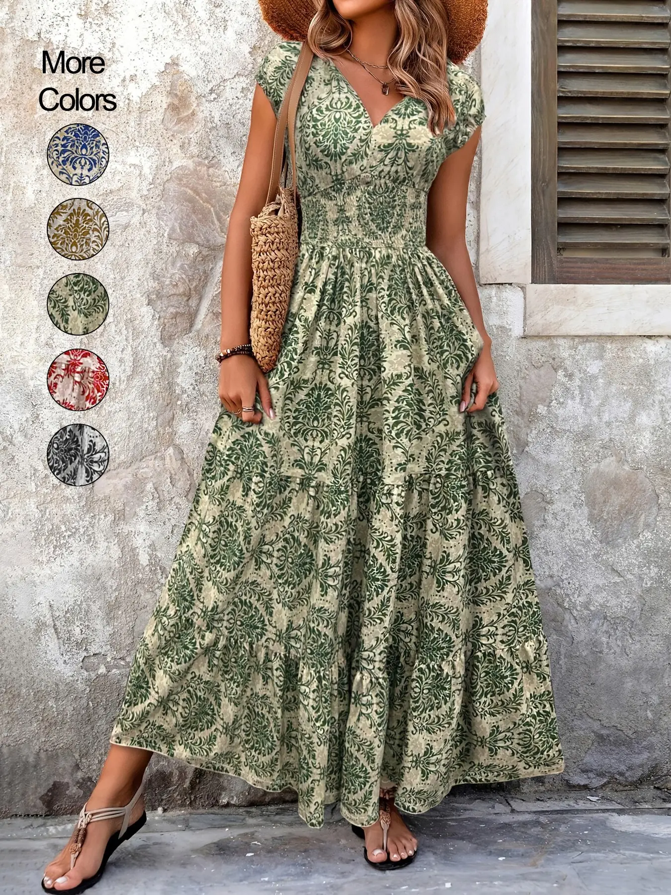 midi dress white Bow Back Dropped Waist Midi Dress