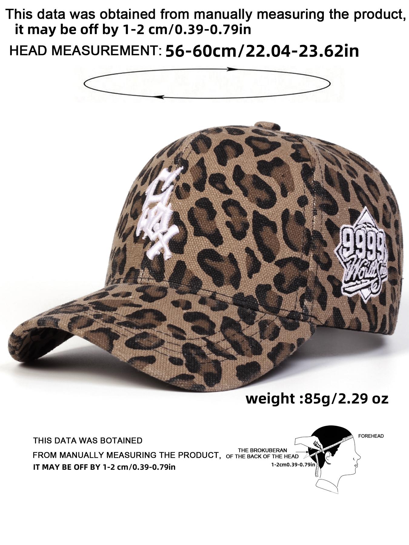 Unisex Sox Letter Embroidered Leopard Print Baseball Cap, Adjustable Outdoor Sun Protection Hat for Travel Beach Vacation