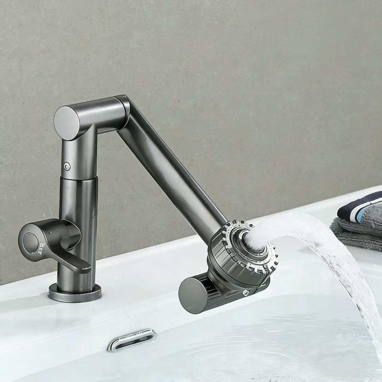 1080° Rotating Single Cold Water Faucet, Two-Tier Flow Mode, Universal Rotation, Ideal for Bathroom Sink and Kitchen Faucet