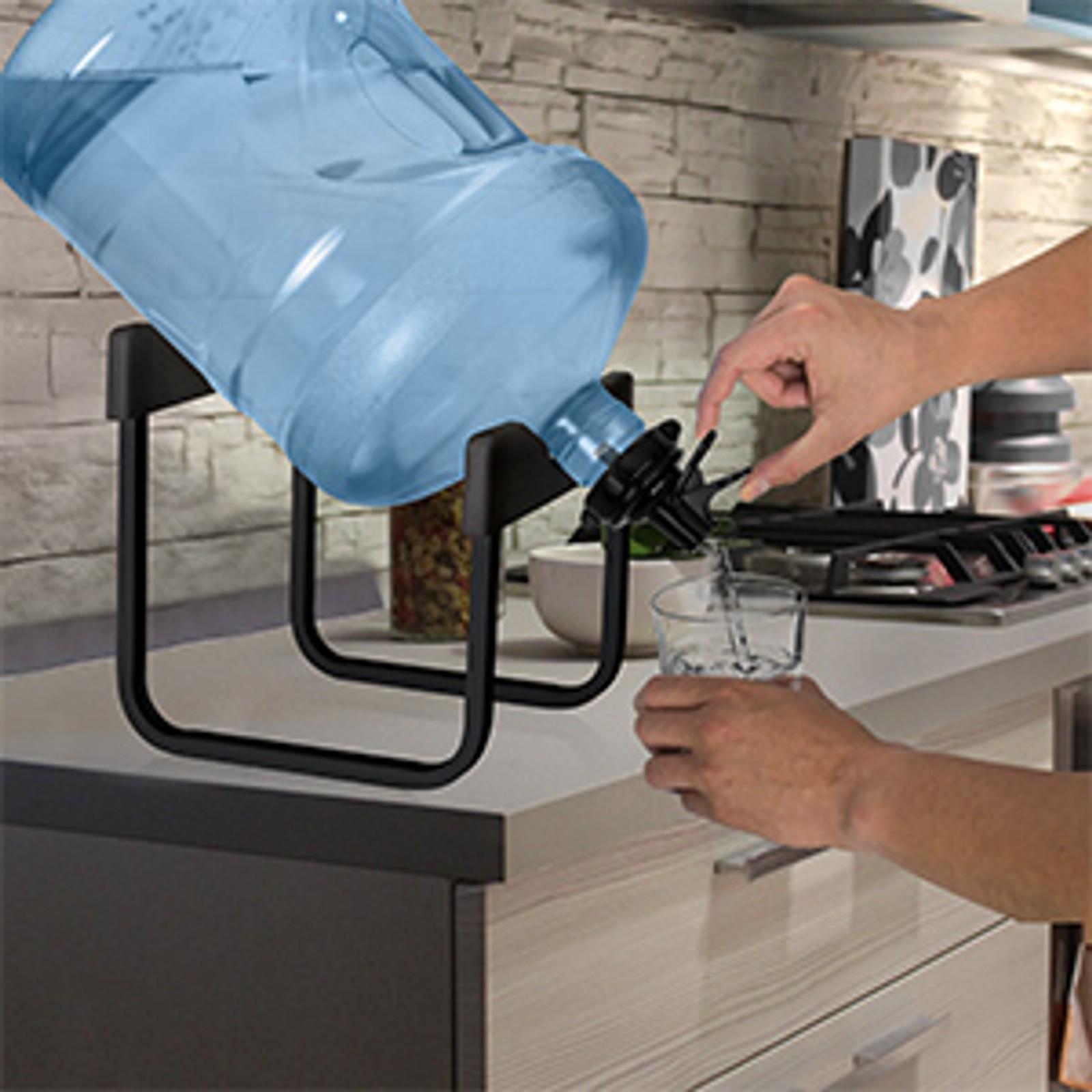 Stainless Steel 3-5 Gallon Water Jug Stand and 2 Dispenser Valves, Rust-Resistant Non Slip Water Stand with BPA Free Fast Flow Water Spout Fits BOTH 48mm and 55mm Bottles 2 CAPS INCLUDED (Black) Stainless Steel 3-5 Gallon Water Jug Stand and 2 Dispenser Valves, Rust-Resistant Non Slip Water Stand with BPA Free Fast Flow Water Spout Fits BOTH 48mm and 55mm Bottles 2 CAPS INCLUDED (Black)