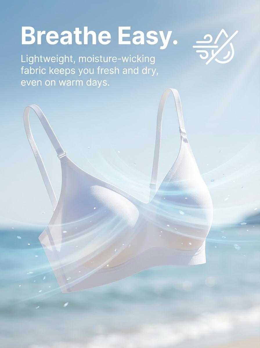 YOUKA Women's Valentine's Day Solid Wireless Seamless Supportive Bra, Autumn Winter Printed Bras, Soft Breathable Comfort Versatile Casual Style, Women's Underwear for Daily Wear Mother’s Day Love Mom Plan | Spring New Arrivals Limited Benefits