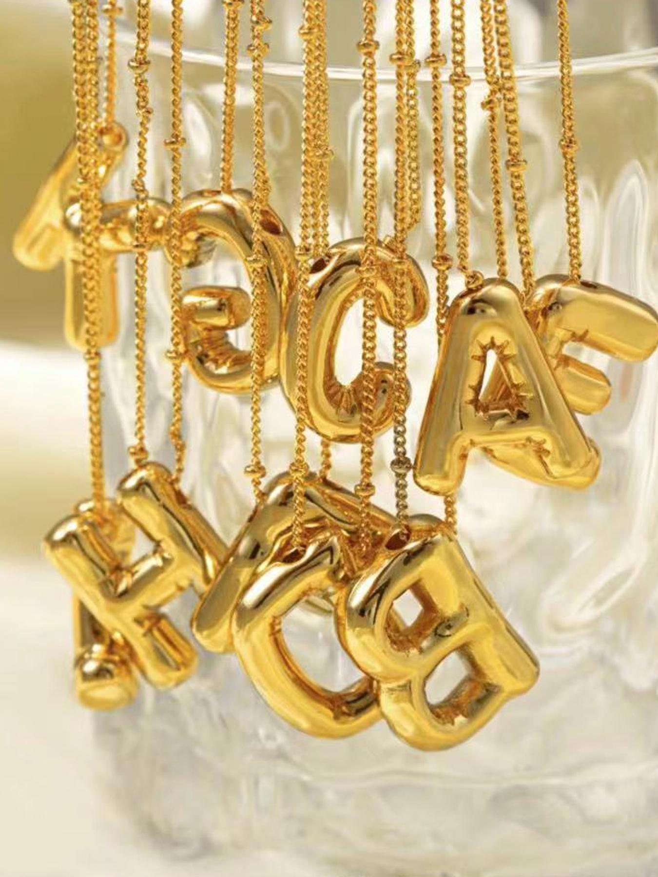 Women's Elegant Letter Design Pendant Necklace, Trendy All-match Exquisite Charm Necklace for Party & Daily Decor, Vintage Jewelry As Birthday Gifts for Women & Girls, Initial Letter Necklace