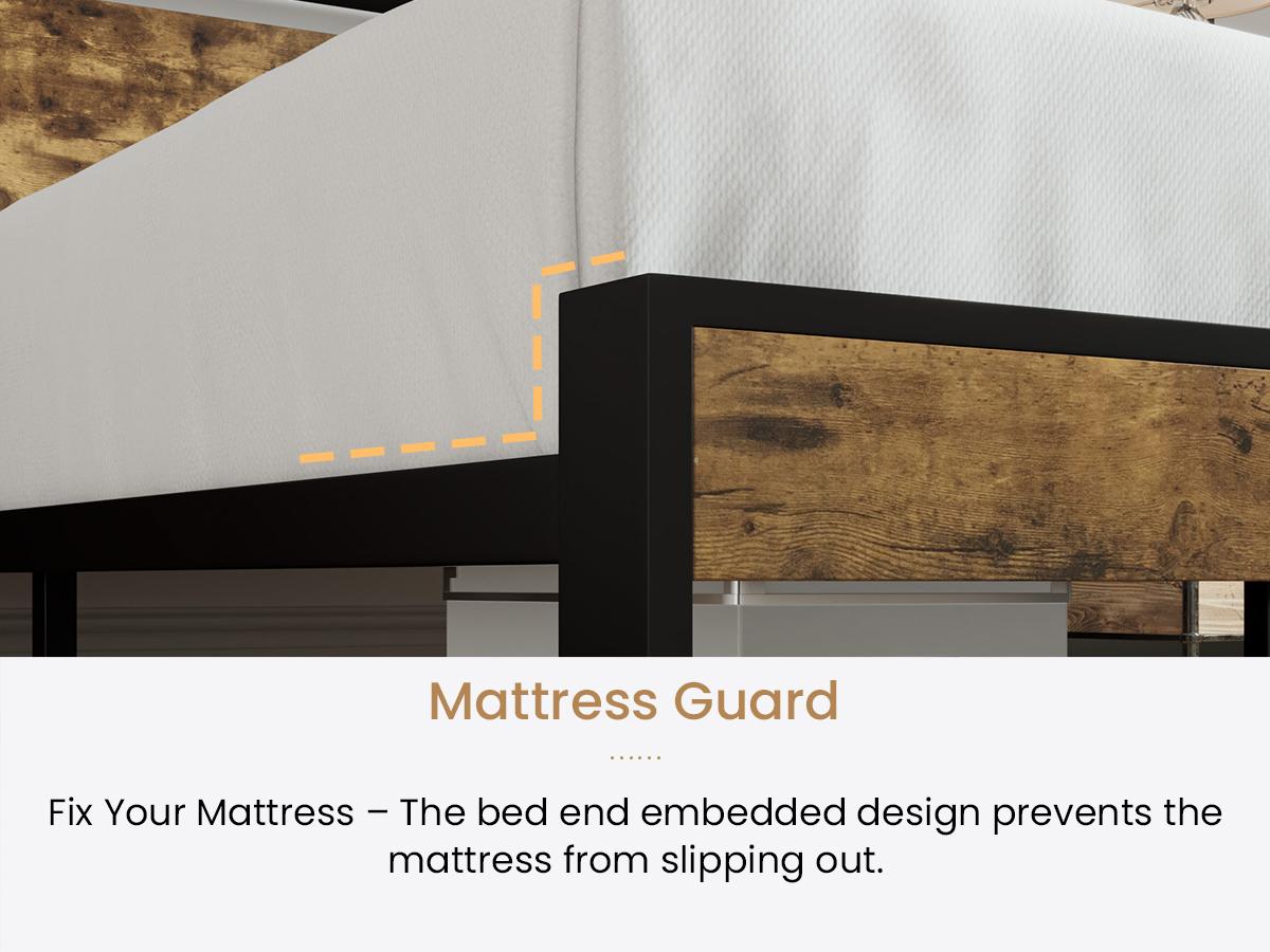 SHA CERLIN Bed Frame with Wooden Headboard,【Frame Only No Mattress】 Heavy Duty Metal Platform Bed, Single Platform Bed for Kids, No Box Spring Needed,Rustic Brown#ChristmasGifts#TikTokShopBlackFriday