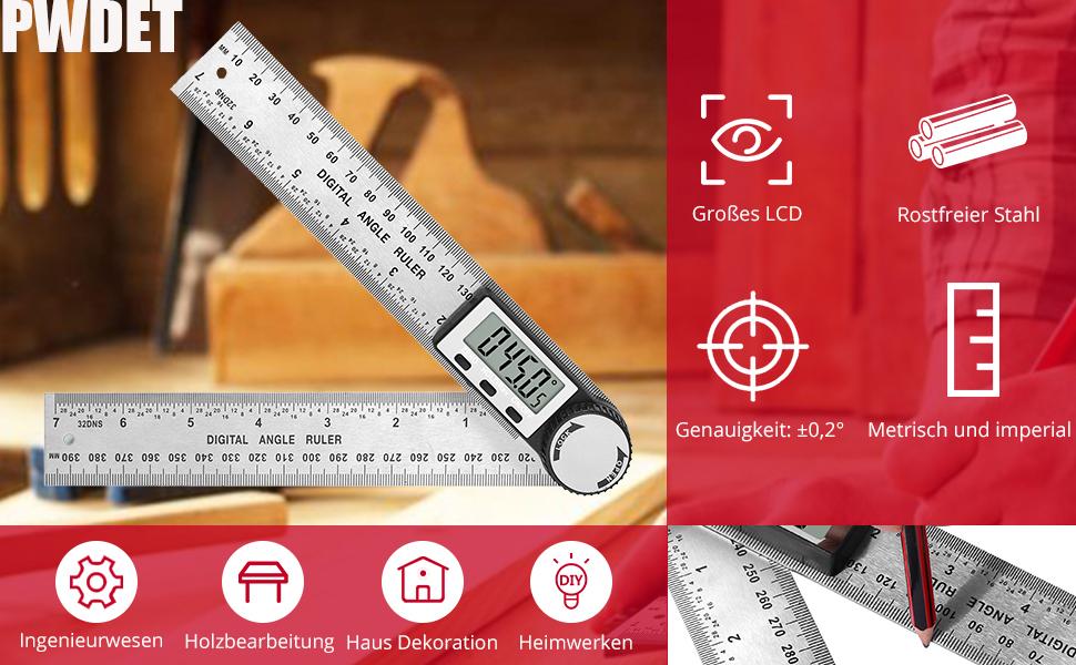 2 in 1 Angle Finder Ruler with 7 Inch/200mm Angle Measuring Tool for Woodworking/Carpenter/Construction/DIY Measurement 2 in 1 Angle Finder Ruler with 7 Inch/200mm Angle Measuring Tool for Woodworking/Carpenter/Construction/DIY Measurement