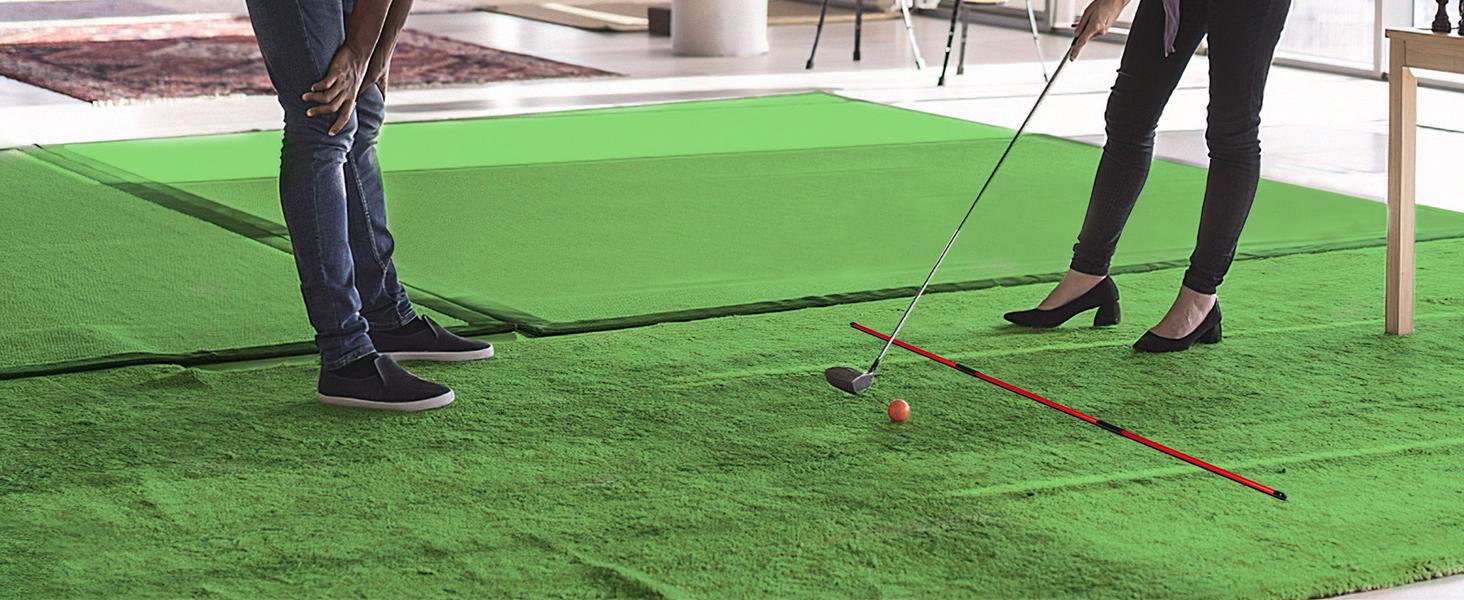 MoKo Golf Alignment Stick, 2-Pack 48" Collapsible Golf Training Aid for Aiming, Putting, Posture Correction - Lightweight Fiberglass Sticks with Clear Tube Case