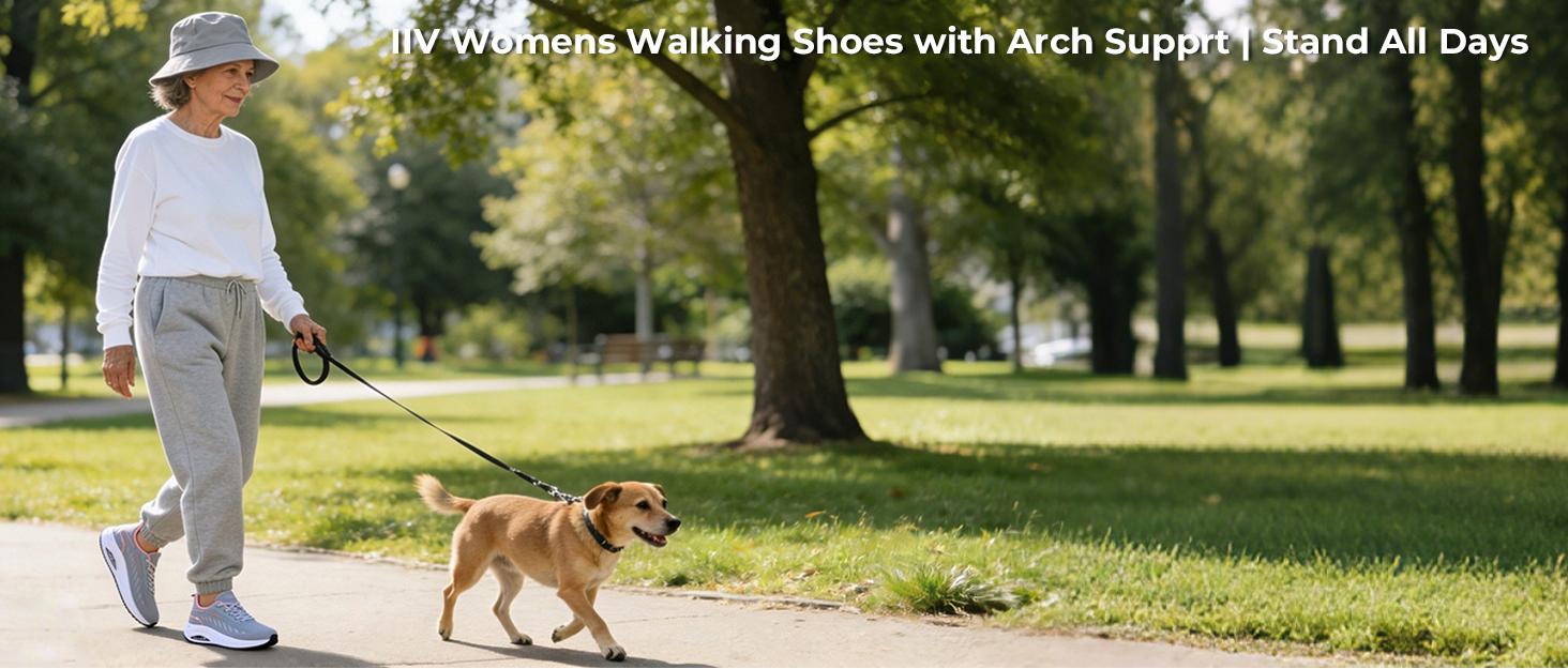Women's Arch Support Walking Shoes Plantar Fasciitis Relief Sneakers Orthotic Cushion Tennis Shoes Breathable Non Slip Comfort Casual Workout Running Shoes for All Day Wear