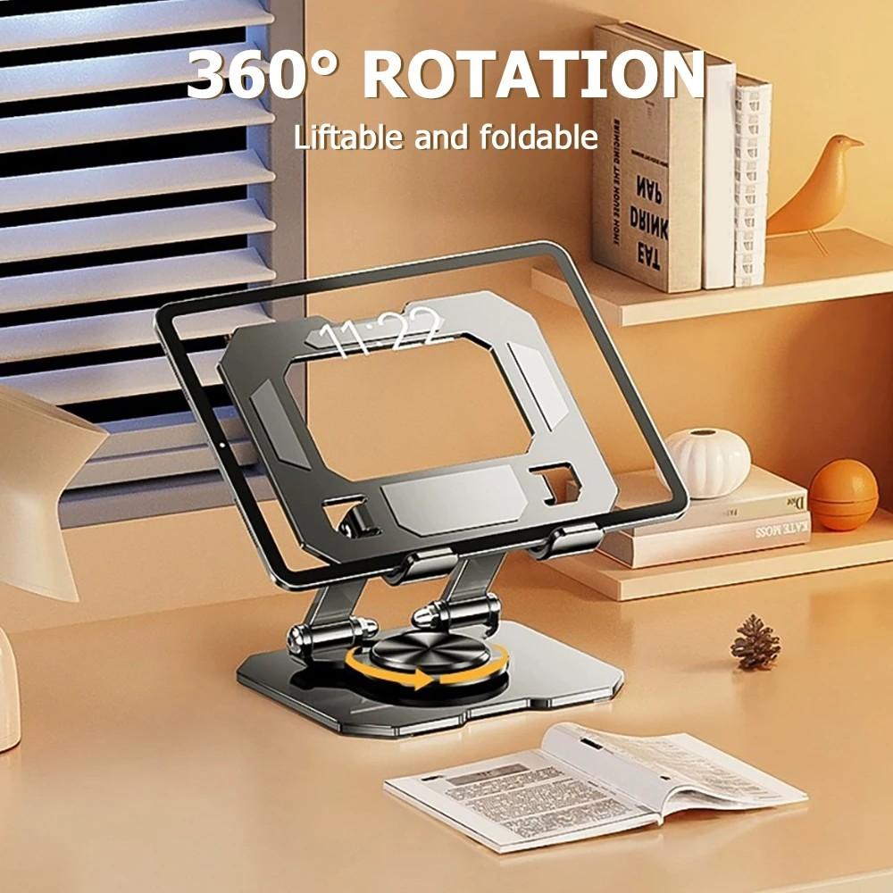 360 Degree Metal Desktop Stand, Foldable and Adjustable Ergonomic Design, Durable Aluminum Alloy Structure, Ideal for Office Use, Portable Laptop Stand, Computer Stand