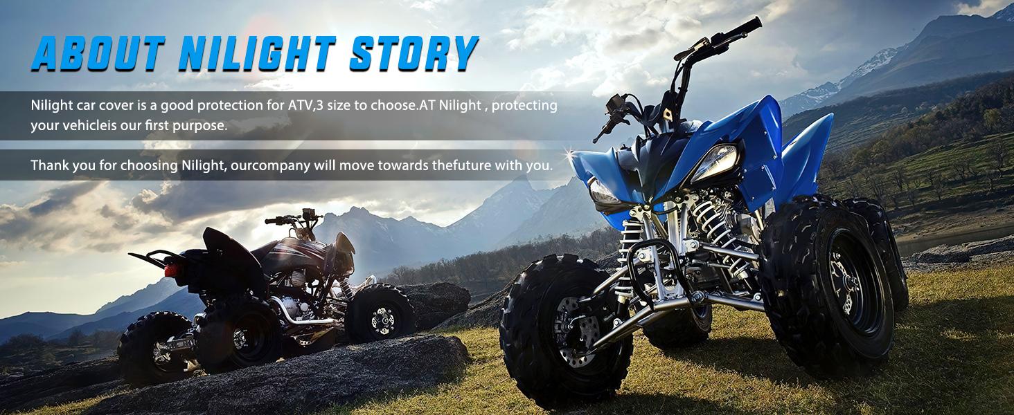Nilight ATV Cover Waterproof 420D Heavy Duty Ripstop Material Black Protects 4 Wheeler from Snow Rain All Season All Weather UV Protection Fits up to 82"(82'' Lx47''W x 45''H) waterproof car All-Weather Reflective Outdoor  dealsforyoudays