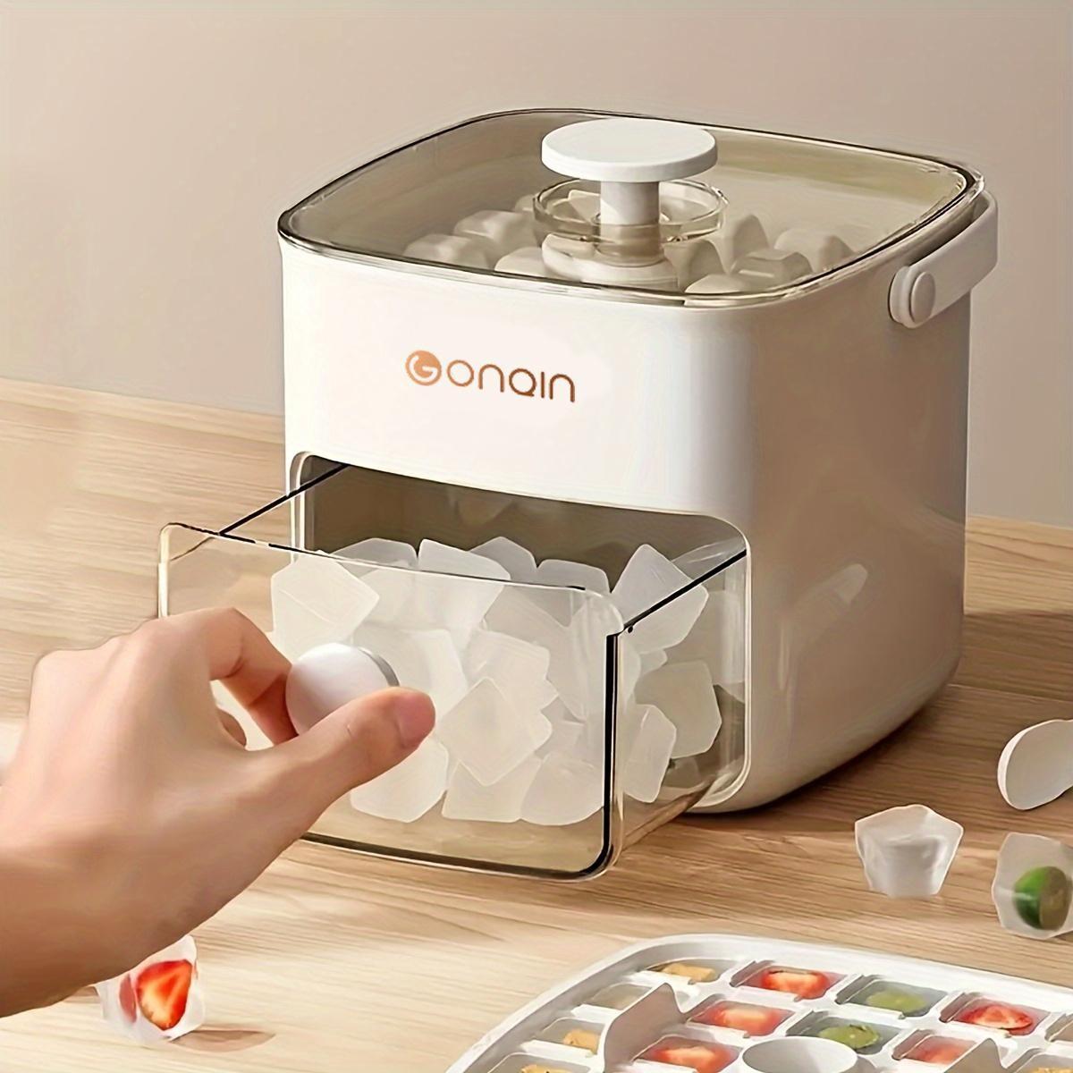 Extra-Large 48-Ice Cube Maker, Easy Glide Design, Double Layer, Food-Grade Plastic, Ideal for Whiskey & Cocktails, Essential Kitchen Tool