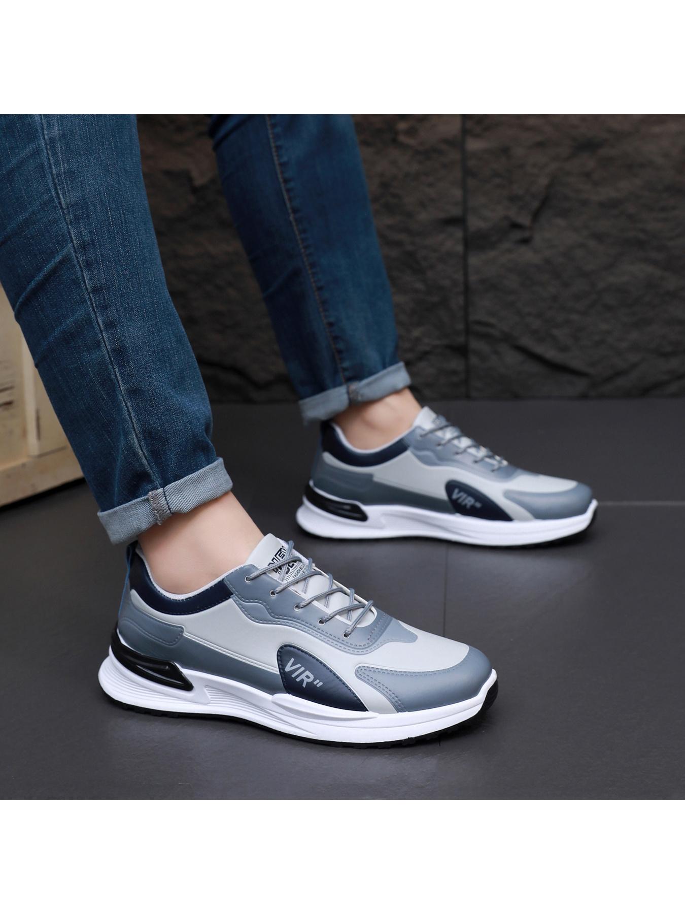 Men's casual sports shoes with breathable and comfortable mesh and splicing design, thick sole for lightweight support, multiple colors to choose from, suitable for daily commuting, outdoor leisure, running, fitness, hiking and other sports scenes