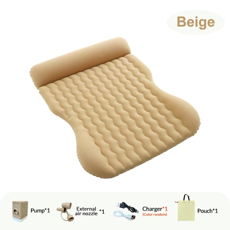 Plush Car Back Seat Inflatable Air Mattress, Portable Airbed, Rear Seat Bed, Free Electric Pump Included, Ideal for Road Trips, Camping, Suv/car Travel, Leak-Proof Thick Air Bed