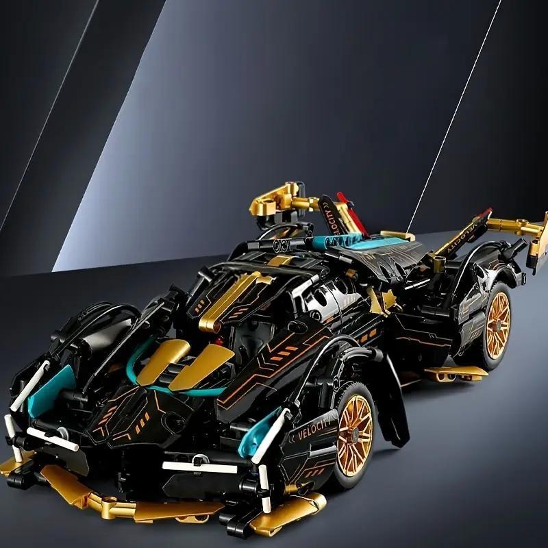 V12 Racing Car Building Blocks Set, Interlocking Stackable Puzzle Toy, Perfect Gift for Car Enthusiasts, Holiday Surprise Present