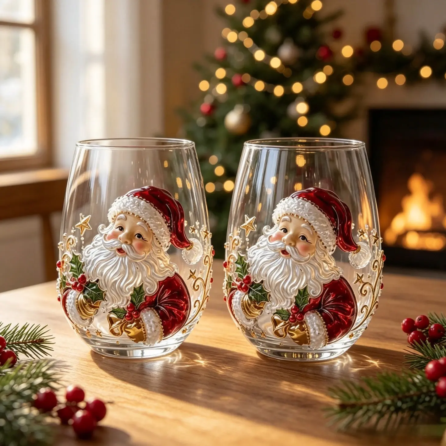 Christmas Atmosphere Egg Drinking Cup, 3D Crystal Sticker Decor, Holiday Party Bar Wine Glass Cup, Festive Drinkware for Celebrations