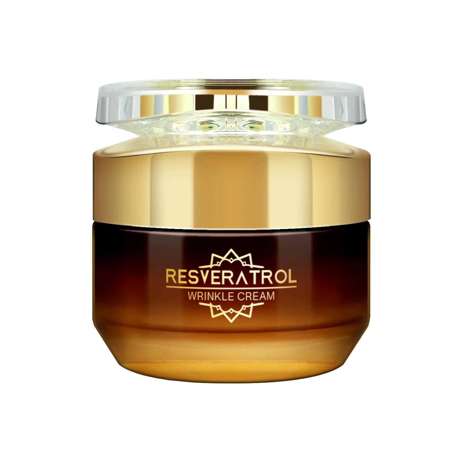 Resveratrol Cream 50g, Day Night Moisturizer with Vitamin E and Hyaluronic Acid, Nourishes Sensitive Skin, Suitable for All Types