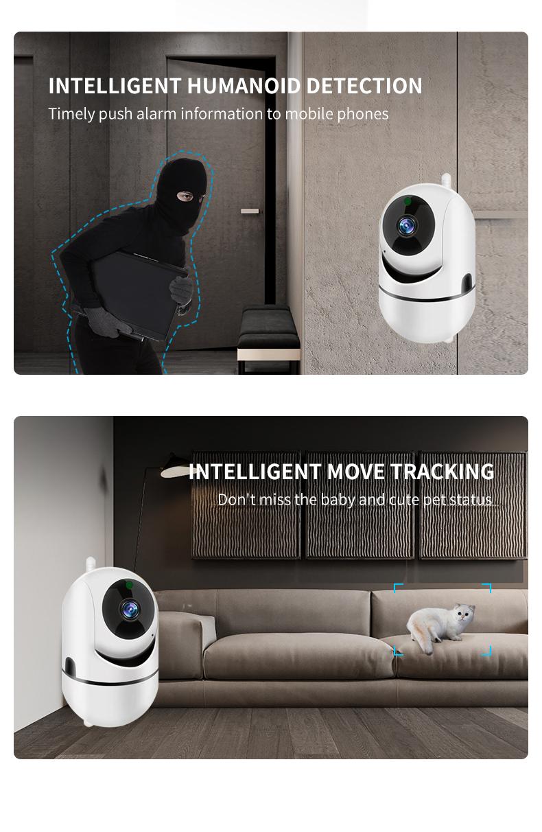 Smart HD Camera with Motion Detection & Two-Way Audio, High-Definition Quality, Remote View Adjustment, Home Security Surveillance System, Home Monitoring Camera